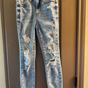 Judy Blue Distressed Light Blue Women's Jeans